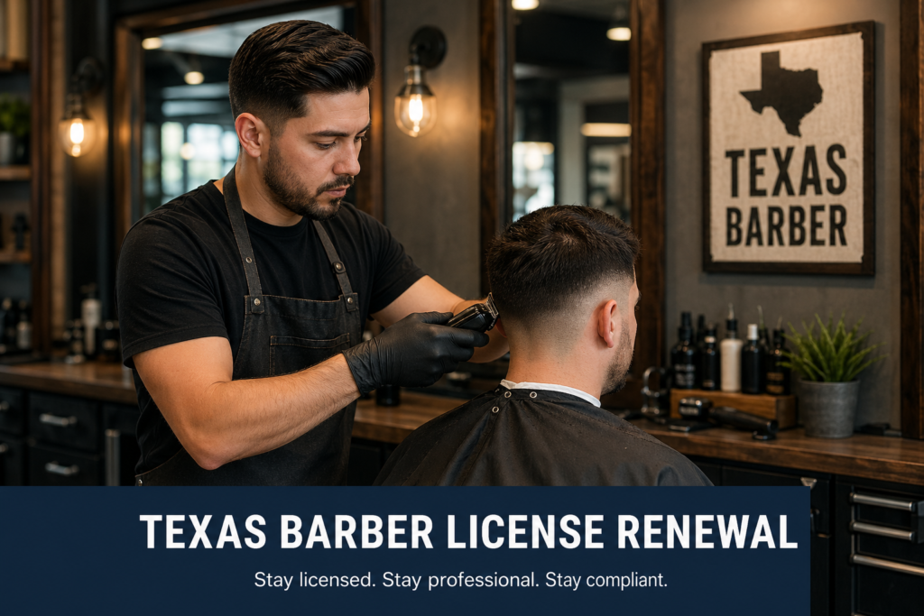 texas barber license renewal professional barber cutting hair