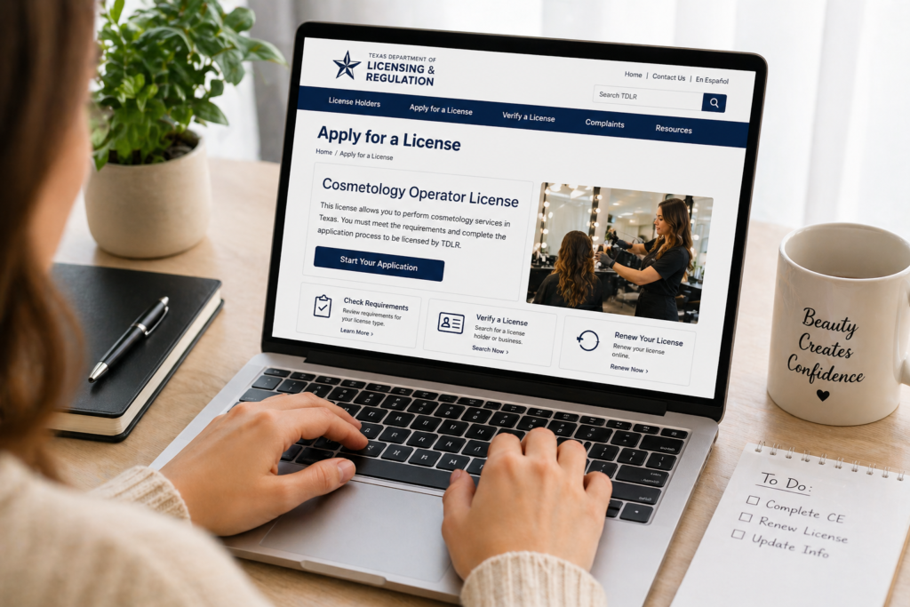 apply for tdlr cosmetology license online texas