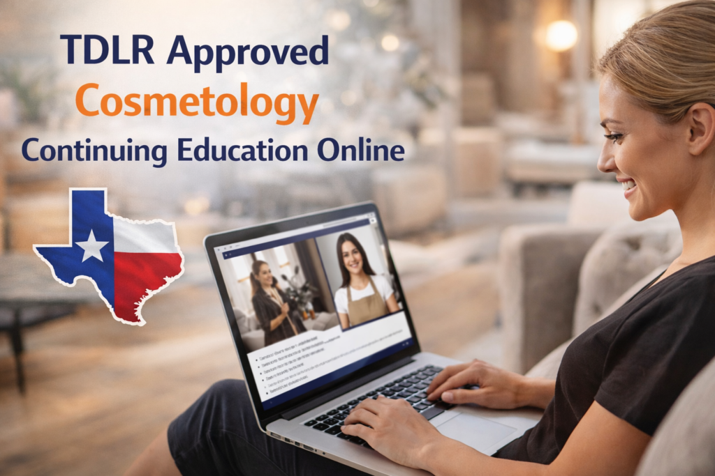tdlr approved cosmetology continuing education online course texas