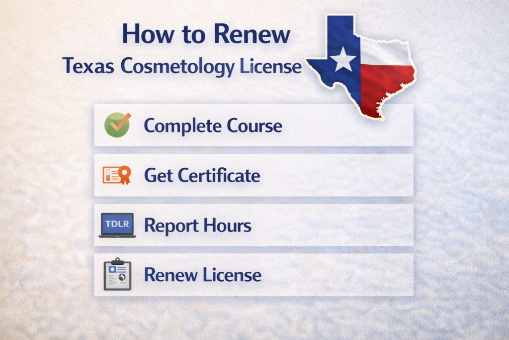 how to renew texas cosmetology license step by step continuing education