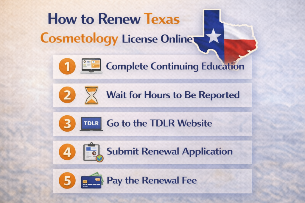how to renew texas cosmetology license online steps
