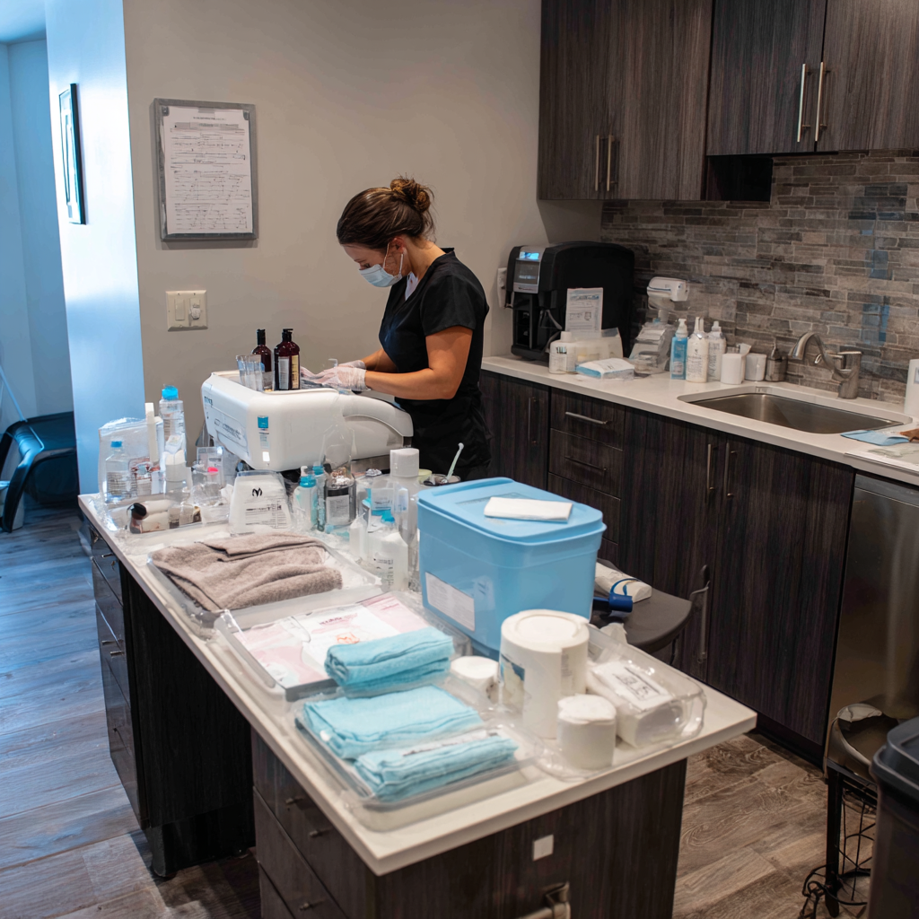 Texas waxer preparing a clean waxing treatment room