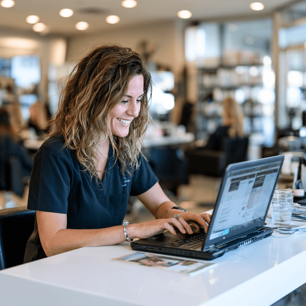 Texas cosmetology professional completing TDLR license renewal online