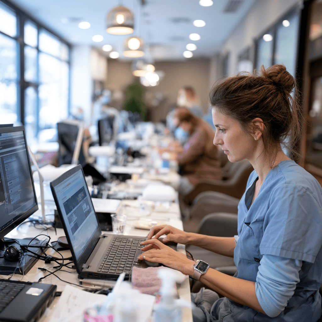 Texas nail technician reviewing online license application steps