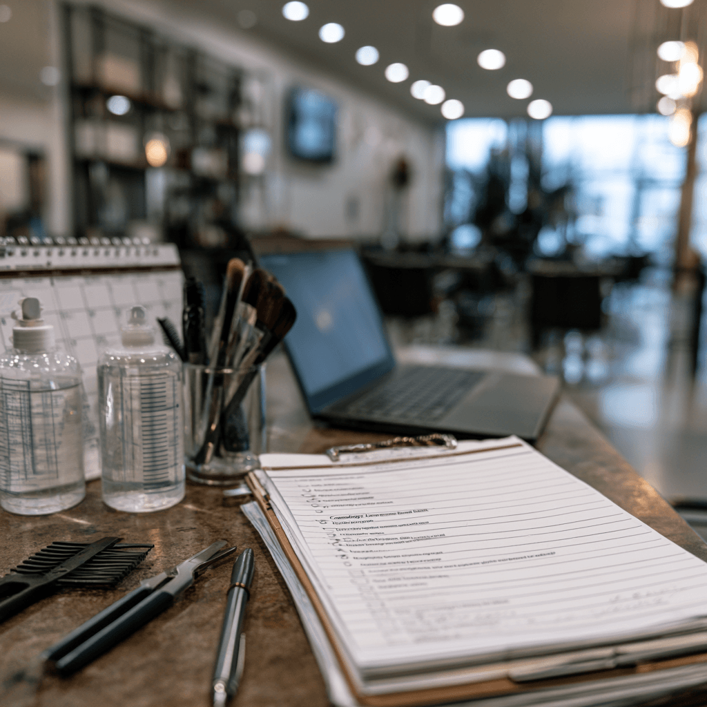 Close-up of a Texas cosmetology license renewal checklist