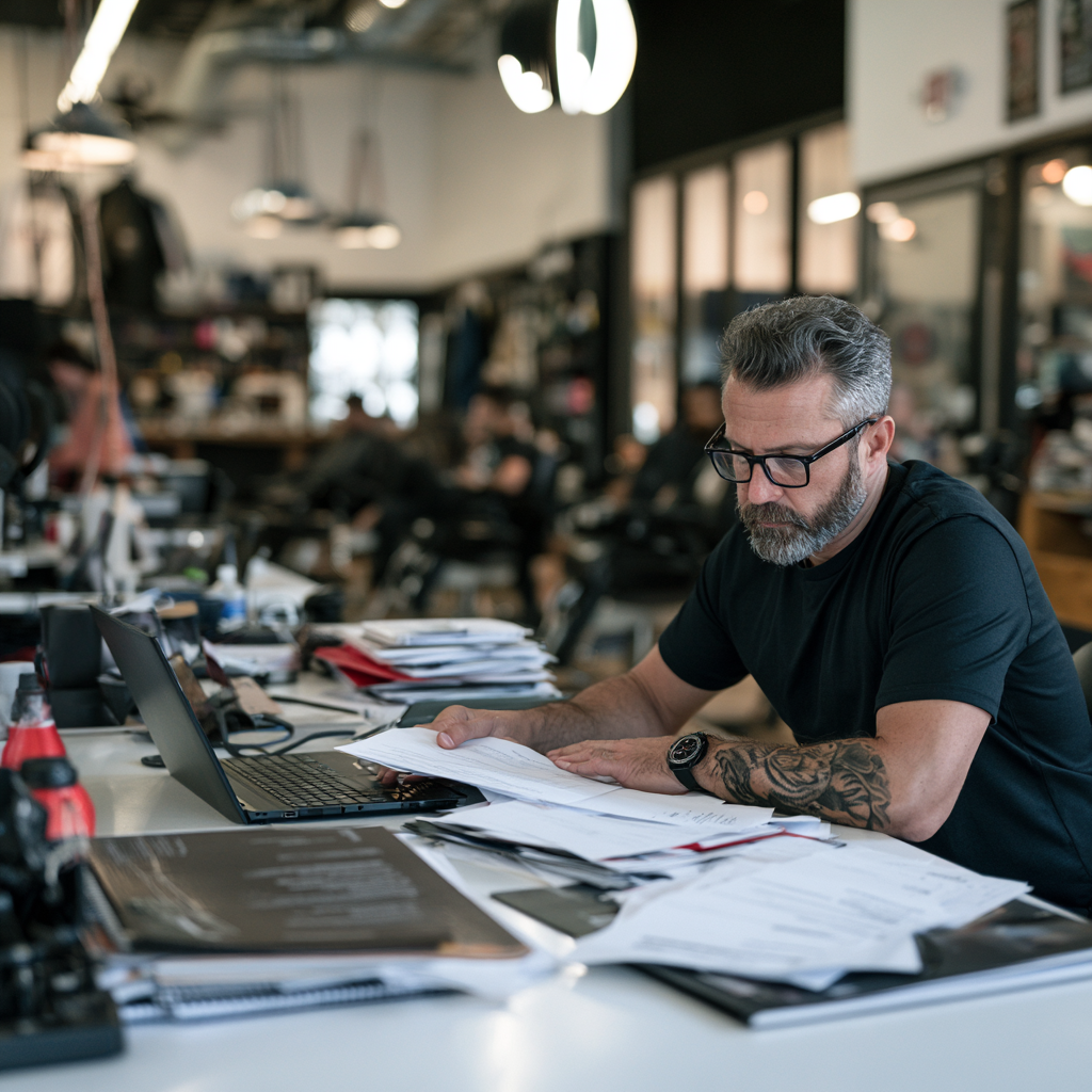 Texas barber shop owner reviewing TDLR establishment license requirements