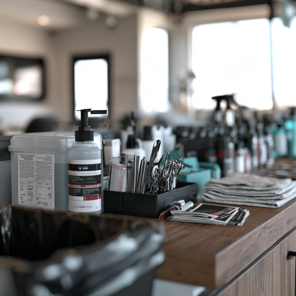 TDLR salon inspection checklist showing sanitized cosmetology equipment