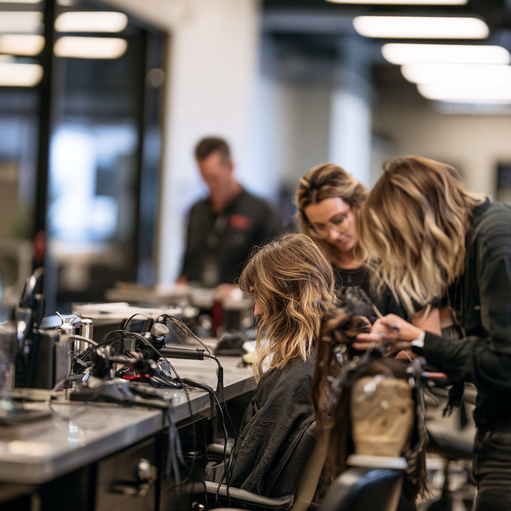 Texas cosmetology student completing required training at a licensed school