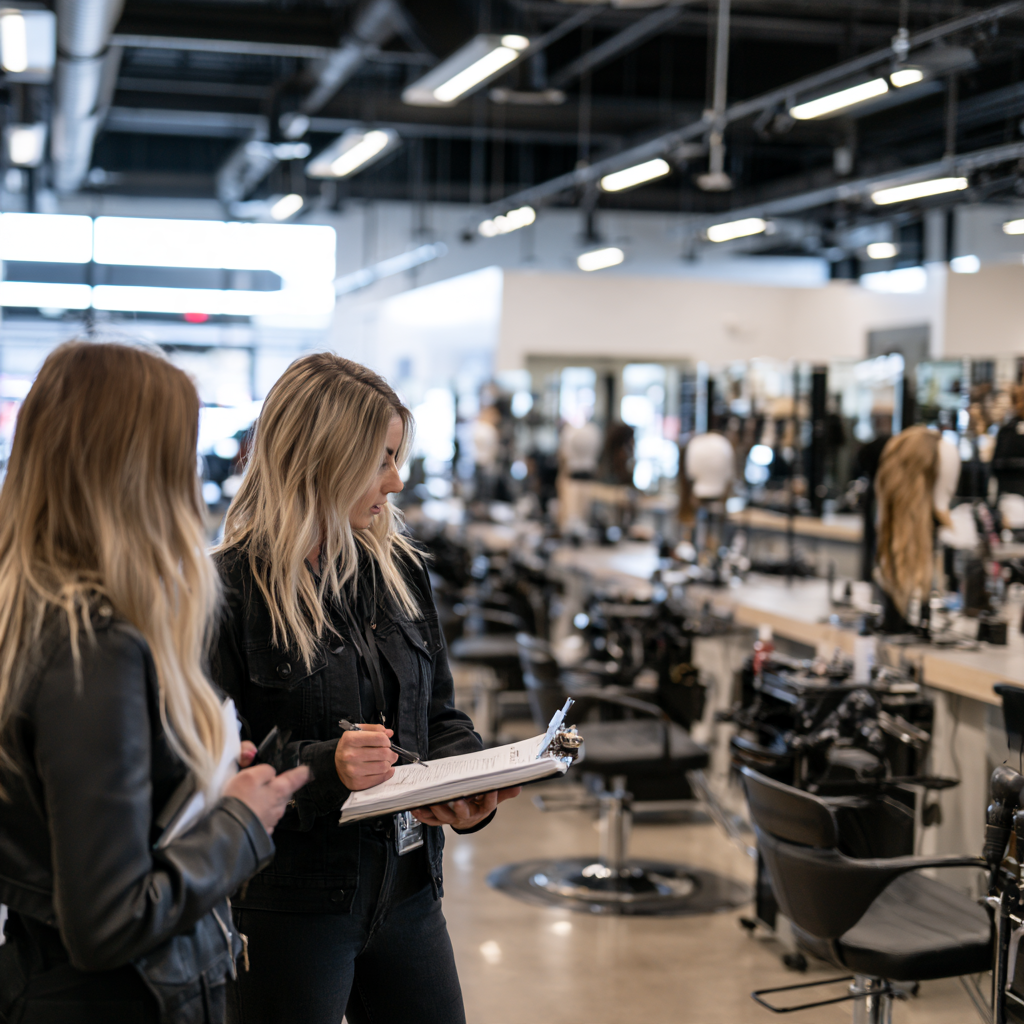 Cosmetology student reviewing cosmetology school requirements in Texas